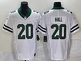 Men's New York Jets #20 Breece Hall White 2023 F.U.S.E. Vapor Limited Throwback Stitched Football Jersey,baseball caps,new era cap wholesale,wholesale hats
